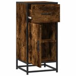 vidaXL Buffet chêne fumé 35 5x35x76 cm bois d'ingénierie et métal