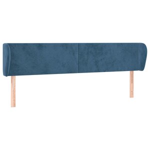 vidaXL Tête de lit avec oreilles Bleu foncé 183x23x78/88 cm Velours