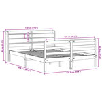 vidaXL Cadre de lit sans matelas cire marron 120x190cm bois pin massif