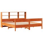 vidaXL Lit bibliothèque sans matelas cire marron 200x200 cm pin massif