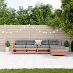 vidaXL Salon de jardin 5 Pièces avec coussins bois massif douglas