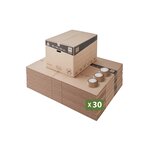 Pack and Move - Lot 30 cartons déménagement XXL - 80 x 60 x 50 cm - Poignées renforcées - 3 adhésifs offerts