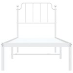 vidaXL Cadre de lit métal sans matelas avec tête de lit blanc 75x190cm
