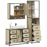 vidaXL Ensemble de meubles de salle de bain 3 Pièces chêne sonoma