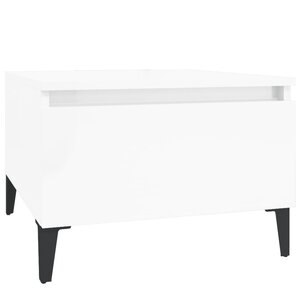 vidaXL Table d'appoint Blanc brillant 50x46x35 cm Bois d'ingénierie