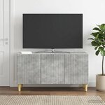 vidaXL Meuble TV 99 x 34 5 x 50 cm Gris béton Bois d'ingénierie