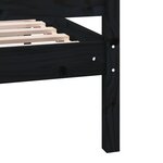 vidaXL Cadre de lit Noir Bois massif 100x200 cm