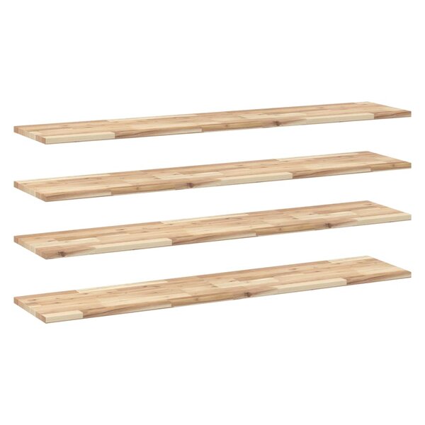 vidaXL Étagères flottantes 4 Pièces 140x30x2 cm acacia massif non traité