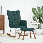 vidaXL Chaise à bascule avec repose-pied vert foncé velours