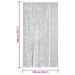 vidaXL Rideau anti-mouches gris 100x200 cm chenille