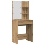 vidaXL Ensemble de coiffeuse avec LED chêne artisanal bois ingénierie