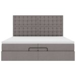 VidaXL Cadre de lit ottoman avec matelas taupe 200x200cm tissu