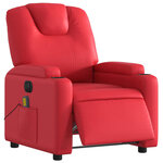 vidaXL Fauteuil de massage inclinable électrique rouge similicuir