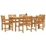 vidaXL Ensemble de salle à manger pour jardin 7 Pièces Marron