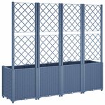 vidaXL Jardinière avec treillis bleu gris 160x40x140 cm PP