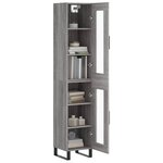 vidaXL Buffet haut Sonoma gris 34 5x34x180 cm Bois d'ingénierie