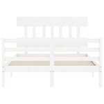 vidaXL Cadre de lit avec tête de lit blanc 140x200 cm bois massif