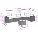 vidaXL Salon de jardin avec coussins 7 Pièces marron résine tressée