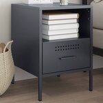 vidaXL Table de chevet anthracite 36x39x50 5 cm acier laminé à froid