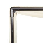 vidaXL Chaise longue double avec toit et rideaux noir résine tressée