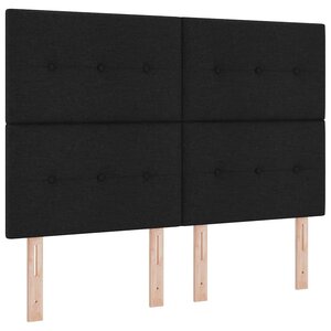 vidaXL Lit à ressorts avec matelas avec LED Noir 160 x 200 cm tissu