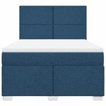 vidaXL Sommier à lattes de lit avec matelas Bleu 160x200 cm Tissu