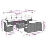 vidaXL Salon de jardin avec coussins 9 Pièces beige résine tressée