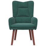 Chaise Relaxante vidaXL Velours Vert Foncé