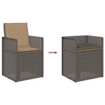 vidaXL Chaises de jardin salle à manger 2 Pièces Gris clair et Taupe PP