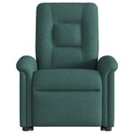 vidaXL Fauteuil inclinable électrique vert foncé tissu