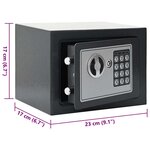 vidaXL Coffre-fort numérique électronique Gris Foncé 23x17x17 cm Acier