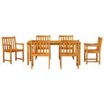 Set de jardin 7 pièces en bois d'acacia