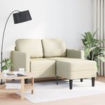 vidaXL Canapé 2 places avec méridienne en L crème 125 cm similicuir
