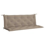 vidaXL Coussin de banc de jardin taupe 150x(50+50)x7 cm tissu oxford