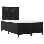 vidaXL Lit à ressorts avec matelas et LEDs noirs 120x190 cm en velours