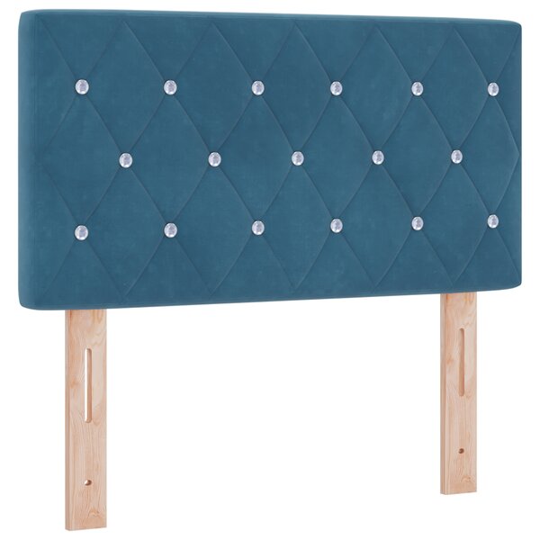 Tête de lit vidaXL Boutons en cristal capitonnée Bleu foncé 80 cm Velours