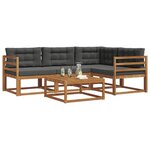 vidaXL Ensemble de canapés d'extérieur 5 pc Naturel et Anthracite