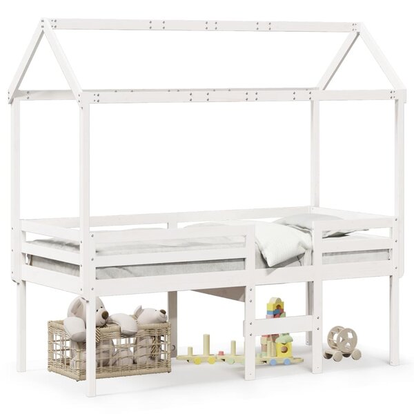 vidaXL Lit haut sans matelas blanc 90x190 cm bois de pin massif