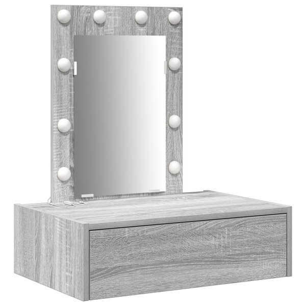 vidaXL Table de Toilette Gris 60 x 40 x 70 cm Bois d'ingénierie