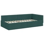 vidaXL Cadre de lit d'angle avec matelas Autre 2 Pièces Vert tissu