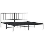 vidaXL Cadre de lit métal sans matelas et tête de lit noir 180x200 cm