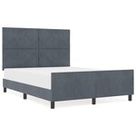 Lit vidaXL Gris foncé 140x200 cm en Velours