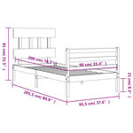 vidaXL Cadre de lit sans matelas 90x200 cm bois massif
