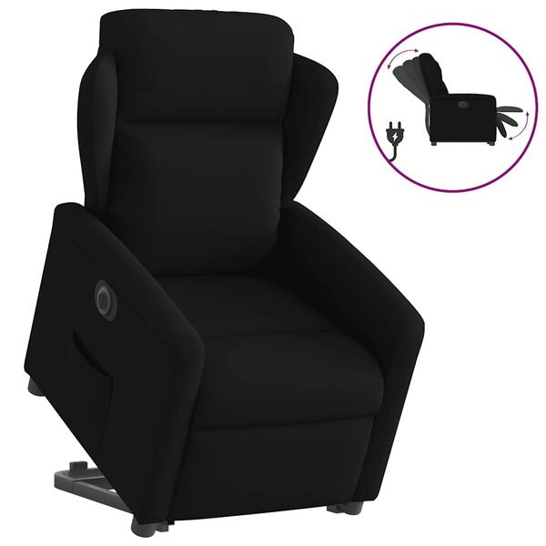 vidaXL Fauteuil inclinable électrique noir tissu