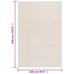 vidaXL Tapis shaggy blanc crème 240x340 cm polyester