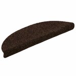 vidaXL Tapis d'escalier auto-adhésifs 20 pièces 56 x 17 x 3 cm Marron Demi-rond