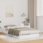 vidaXL Cadre de lit surélevé Blanc 100 x 200 cm Bois massif en pin