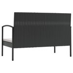 vidaXL Salon de jardin 8 Pièces avec coussins résine tressée noir
