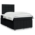 vidaXL Sommier à lattes de lit avec matelas noir 120x190 cm tissu