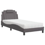 vidaXL Lit Viana avec matelas gris 80x200 cm similicuir